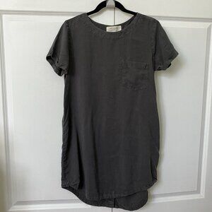 Anthropologie Cloth & Stone T-Shirt Dress Womens S Black Lyocell Minimalist